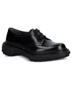 Derby-Schuhe aus poliertem Leder - Schwarz