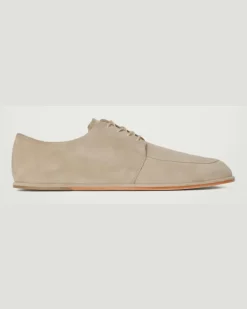 Derby Schuhe Aus Veloursleder Beige