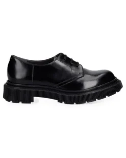 Derby-Schuhe mit dicker Sohle - Schwarz