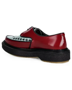 Derby-Schuhe mit gewebtem Detail - Rot