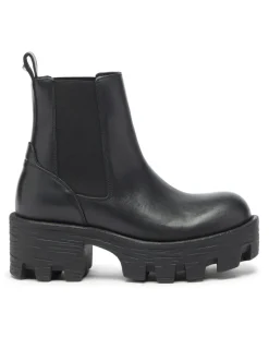 D-Hammer - Chelsea Boots aus Leder mit Profilsohle - Stiefel - Damen - Schwarz