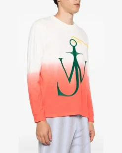 Dip Dye Anchor Langarmshirt - Orange