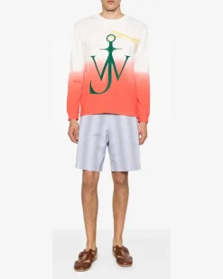 Dip Dye Anchor Langarmshirt - Orange