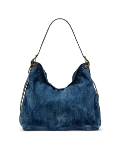 D-Line-Denim Hobo-Tasche - Schultertaschen - Damen - Blau
