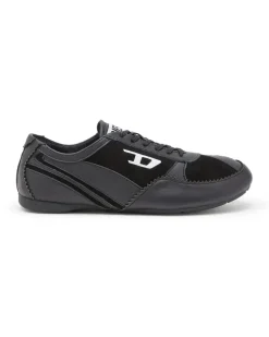 D-Mile-Flat-Sneaker aus Leder und Veloursleder - Sneakers - Damen - Schwarz