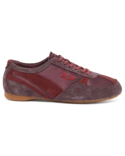 D-Mile - Flat-Sneakers mit Wildleder-Overlays - Sneakers - Damen - Rot