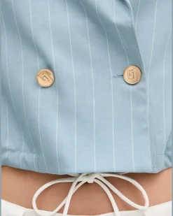 Doppelreihiger Anzug mit Nadelstreifen - Blau