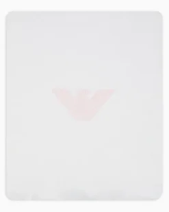 Doppelseitige Decke aus Jersey mit Allover-EA-Logo Pink