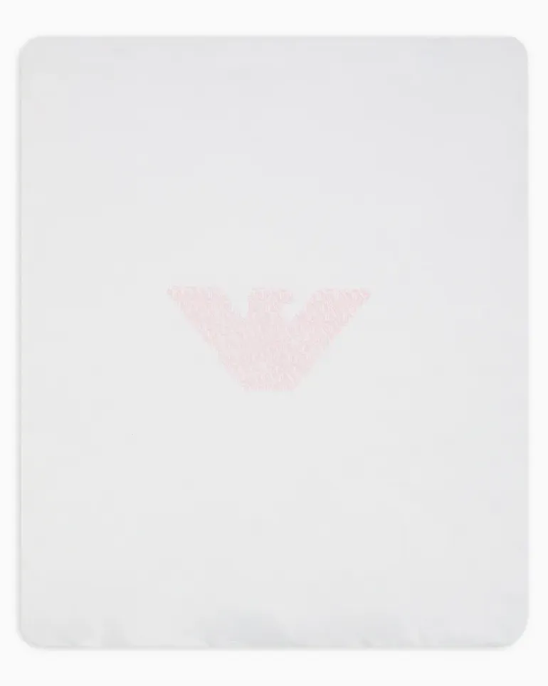 Doppelseitige Decke aus Jersey mit Allover-EA-Logo Pink