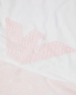 Doppelseitige Decke aus Jersey mit Allover-EA-Logo Pink