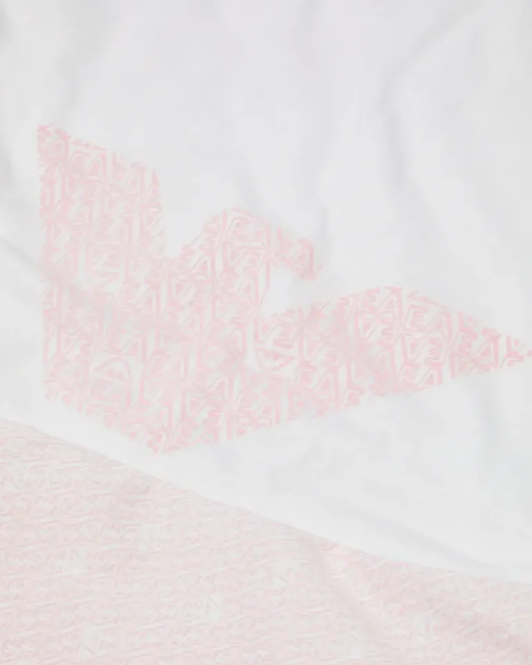 Doppelseitige Decke aus Jersey mit Allover-EA-Logo Pink
