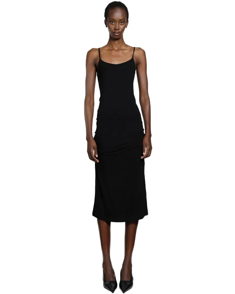 Draped Slip Dress Black
