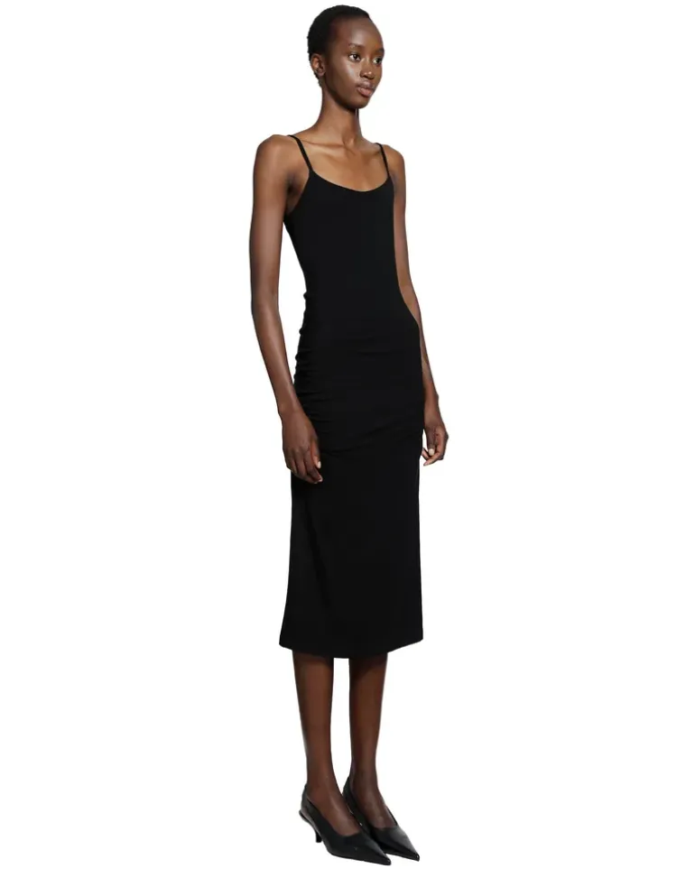 Draped Slip Dress Black