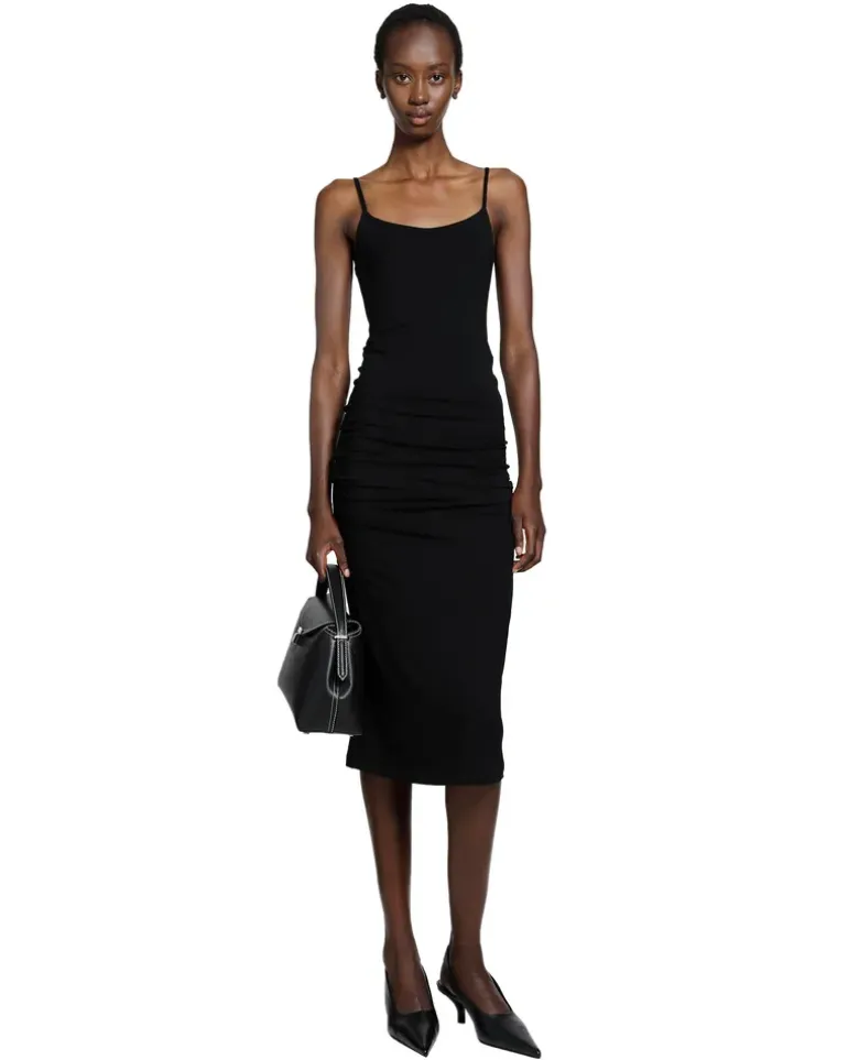Draped Slip Dress Black
