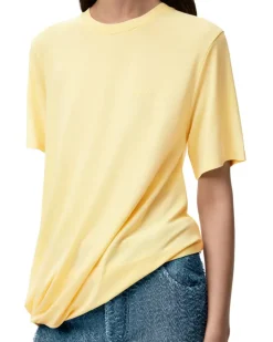 Drapiertes Top aus Viskose Yellow