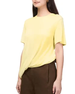Drapiertes Top aus Viskose Yellow