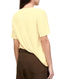 Drapiertes Top aus Viskose Yellow