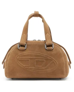1DR Dome-Kleine-Bowlingtasche aus Veloursleder - Schultertaschen - Unisex - Beige