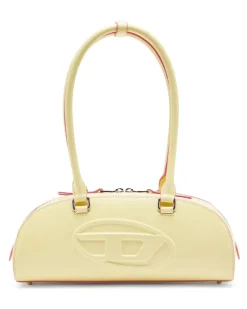 1DR Dome - Langgezogene Bowlingtasche aus Leder - Schultertaschen - Damen - Gelb
