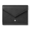Dreifach gefaltete Brieftasche 6 cc Montblanc Envelope - Schwarz - Leder - MB198225 - Brieftaschen