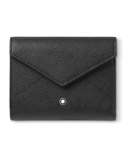 Dreifach gefaltete Brieftasche 6 cc Montblanc Envelope - Schwarz - Leder - MB198225 - Brieftaschen
