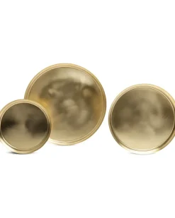 Dreiteiliges Serviertablett-Set - Gold