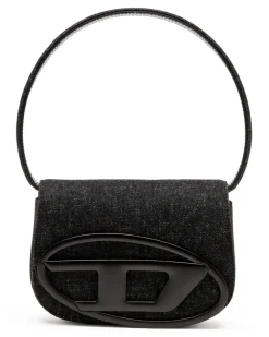 1DR-Ikonische Schultertasche aus gewaschenem Denim - Schultertaschen - Damen - Schwarz