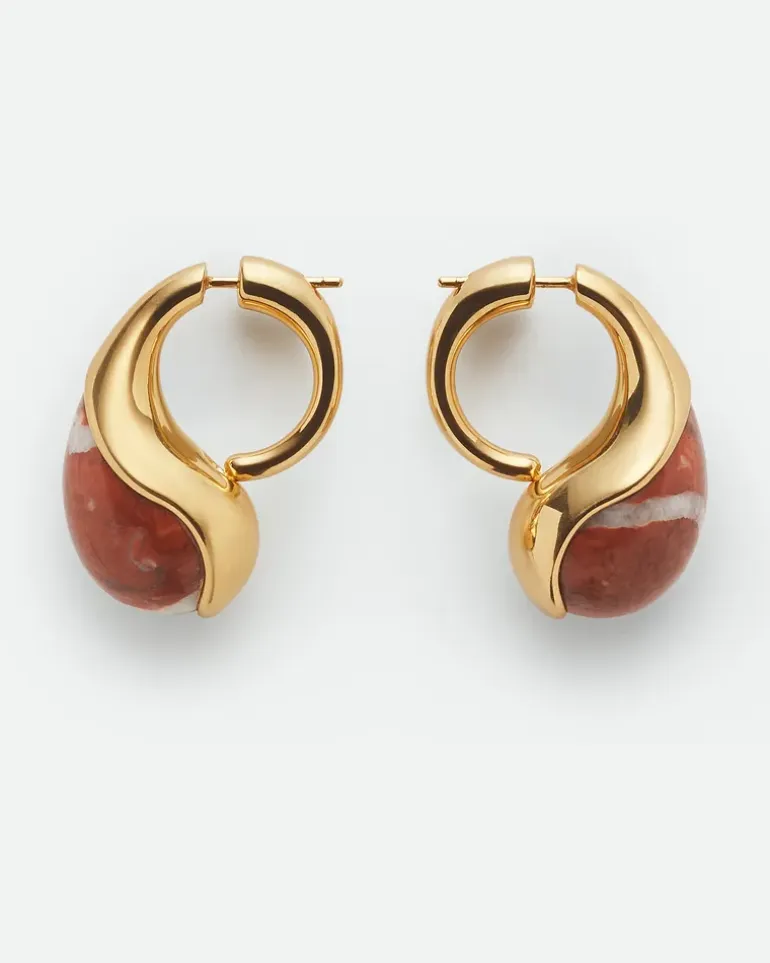 Drop Marmor Ohrringe-Rot - Damen