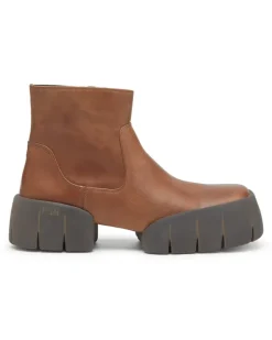 D-Tex-Stiefeletten aus Fetteleder mit geteilter Sohle - Stiefel - Herren - Braun