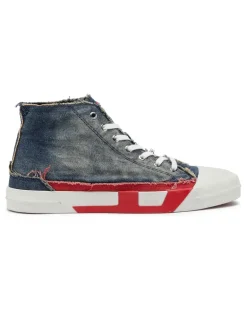 D-Verse-High-Top-Sneaker aus Denim mit D-Logo - Sneakers - Herren - Blau