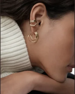 Ear Cuff aus Creolen - Gold