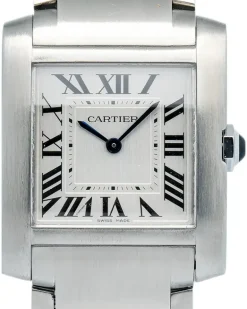 Eckige Steel Tank Francaise Armbanduhr 20mm - Weiß