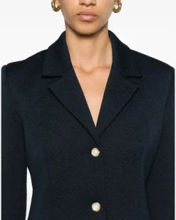 Einreihiger Anzug aus Monogramm-Jacquard - Blau