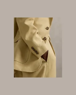 Einreihiger Blazer aus Hanf Tan
