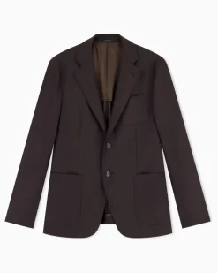 Einreihiger Regular Fit Blazer Kaschmir-Kollektion Braun