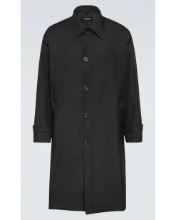 Einreihiger Trenchcoat Schwarz
