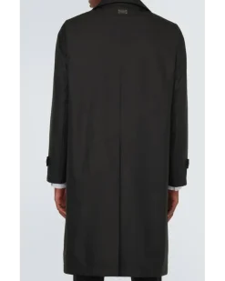 Einreihiger Trenchcoat Schwarz