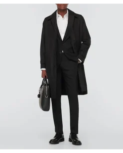 Einreihiger Trenchcoat Schwarz
