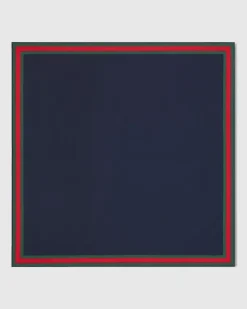 Einstecktuch aus Baumwolle Und Seide mit Web Blau
