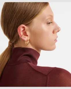 Einzelner Ear Cuff aus 18kt Gelbgold mit Diamanten