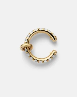 Einzelner Ear Cuff aus 18kt Gelbgold mit Diamanten