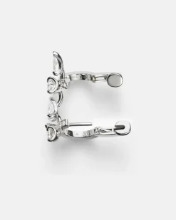 Einzelner Ear Cuff Serti Sur Vide aus 18kt Weißgold mit Diamanten Silber