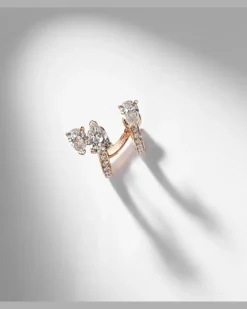 Einzelner Ear Cuff Serti Sur Vide aus 18kt Roségold mit Diamanten