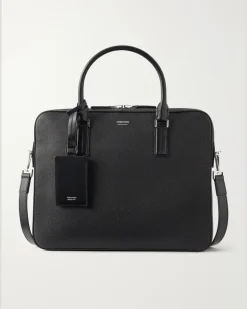Elliot Full-Grain Leather Briefcase Black