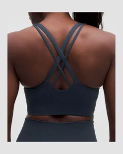 Energy Hochgeschlossener Longline-BH Evolve, Mittlerer Halt für B–D-Cups für Frauen – Größe in True Navy