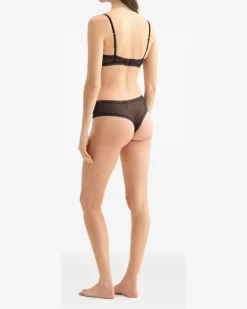 Envolée Tanga mit Spitzenbesatz - Schwarz