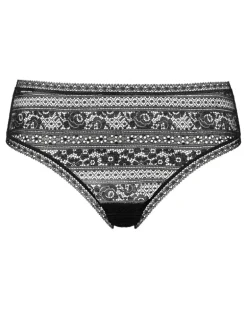 Envolée Tanga mit Spitzenbesatz - Schwarz
