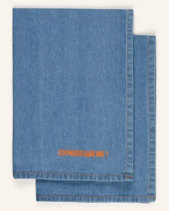 2-Er-Set Geschirrtücher blau Orange