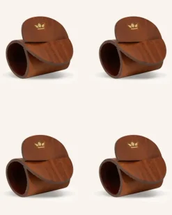 4er-Set Serviettenringe braun Cognac