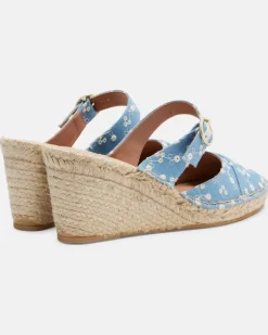 Espadrille-Wedges Farah aus Denim Blau